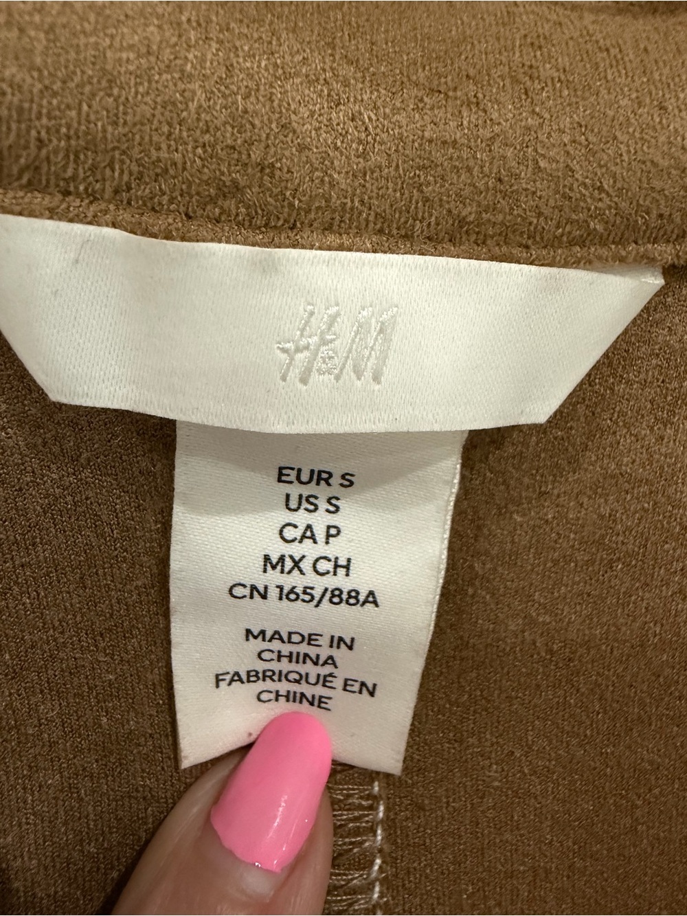 H&M Women's Suede feel Button-Front lightweight jacket - Tan Sz S - Picture 4 of 7